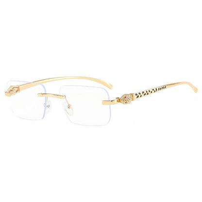 Panther Rectangular Rimless Sunglasses