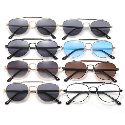 Flat Top Metal Frame Sunglasses