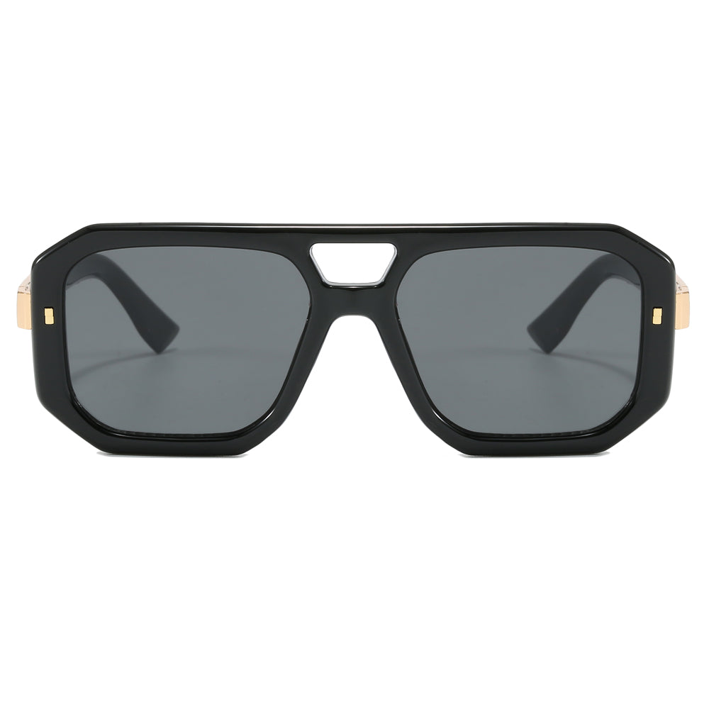 Polygon Flat Top Double Nose Bars Shades Sunglasses