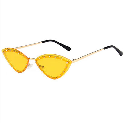 Rimless Crystal Cat Eye Sunglasses