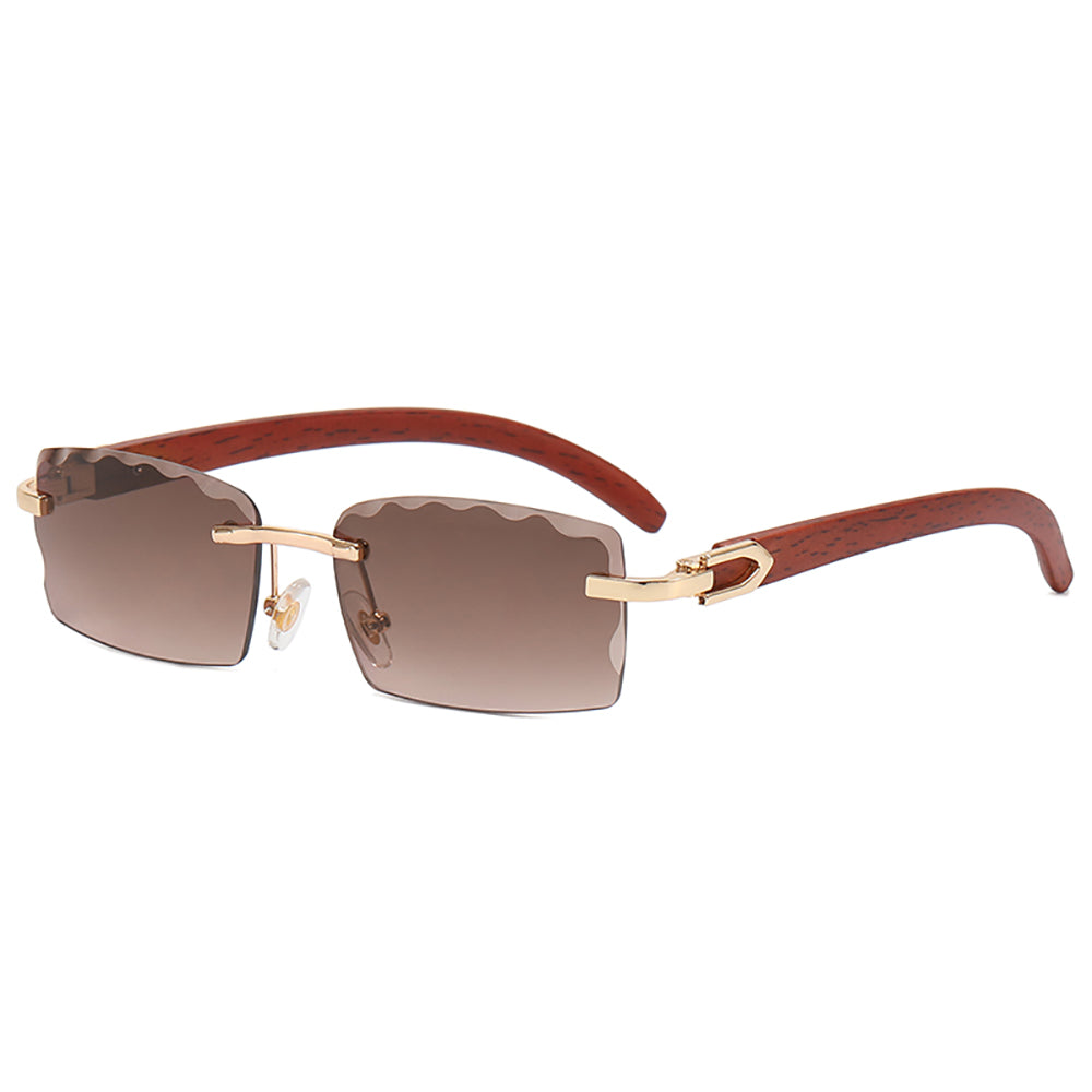 Retro Small Rectangle Rimless Sunglasses