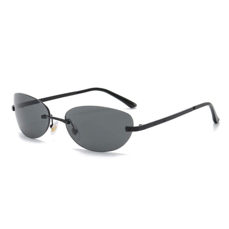 Fashion Small Oval Rimless Sunglasses