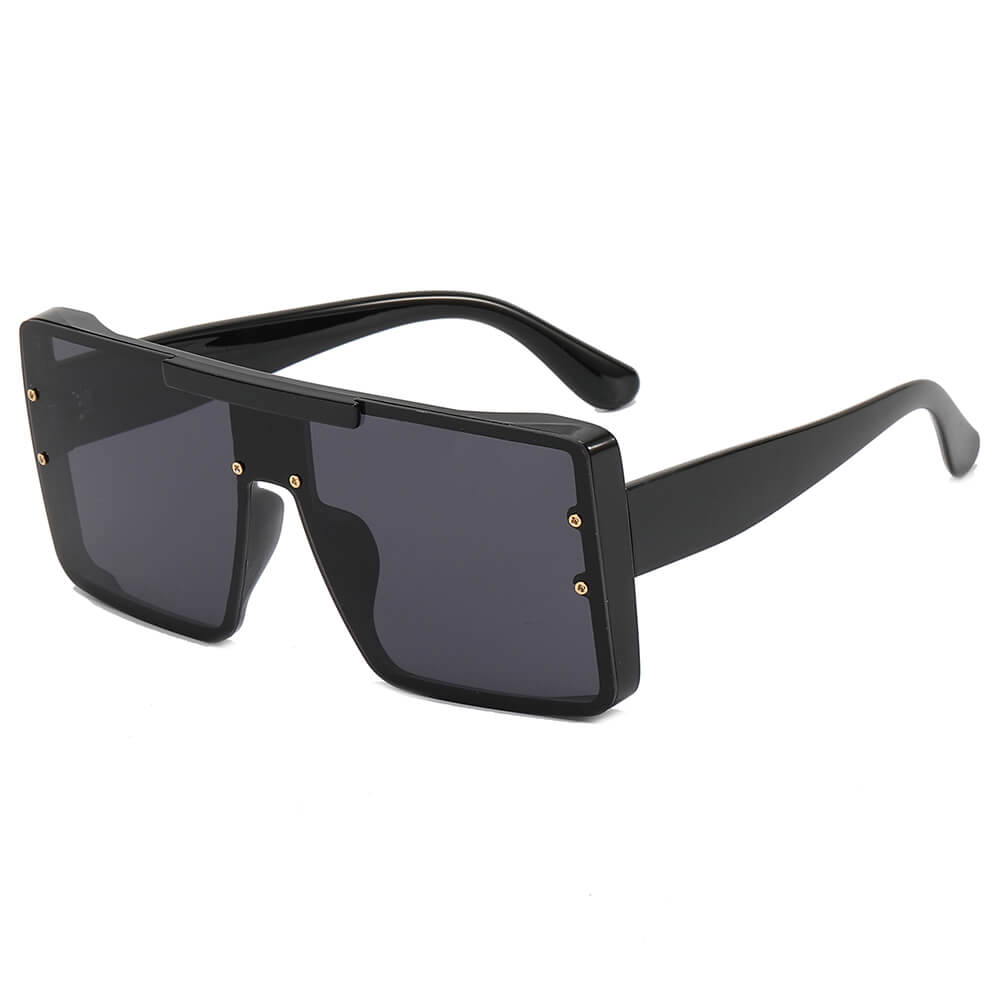 Fashion Oversized Flat Top Shades Sunglasses