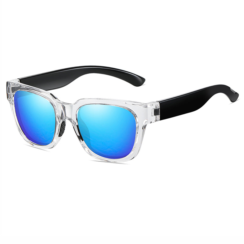 Square Shield Mirrored Polarized Sporty Sunglasses