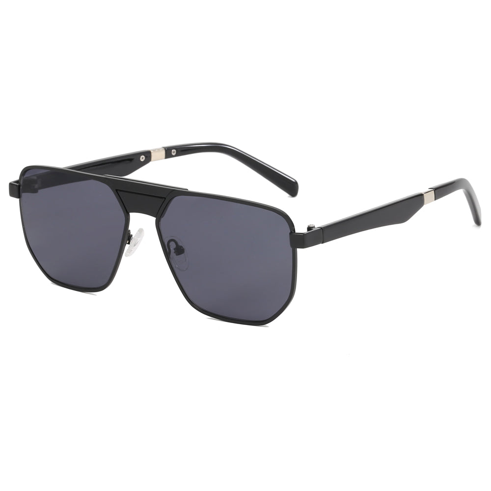 Men Oversized Luxury Shades Flat Top Square Sunglasses