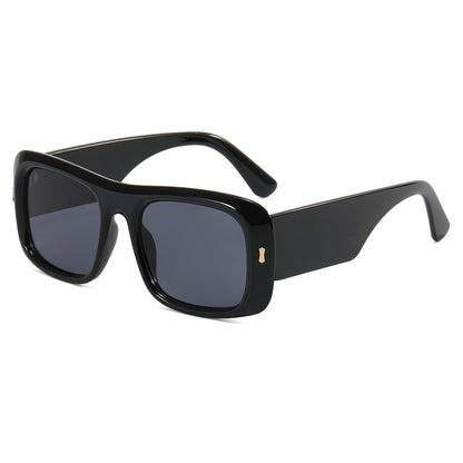 Flat Top Square Black Shades Sunglasses