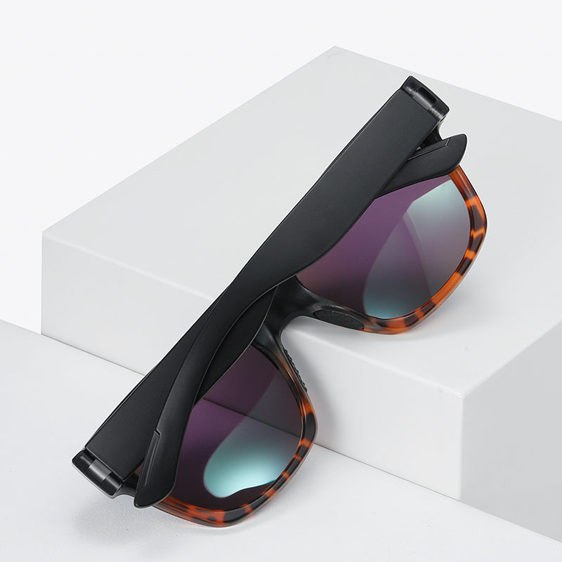 Square Shield Mirrored Polarized Sporty Sunglasses