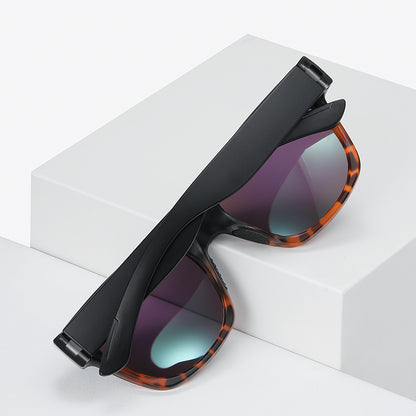Square Shield Mirrored Polarized Sporty Sunglasses