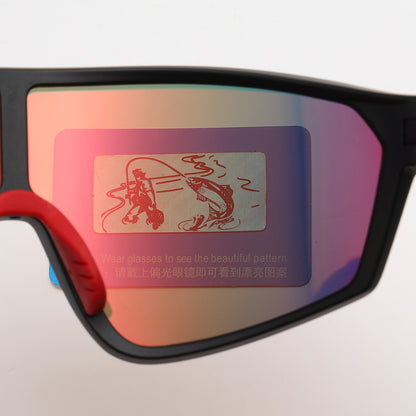 Men Flat Top Sports Outdoor Cycling Shield Goggle Mirror Sunglasses