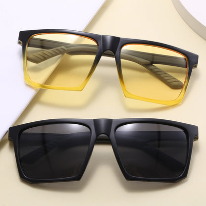 Square Oversized Flat Top Spring Hinges Sunglasses