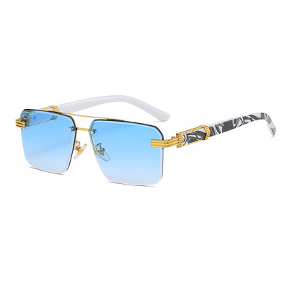 Women Vintage Square Rimless Sunglasses