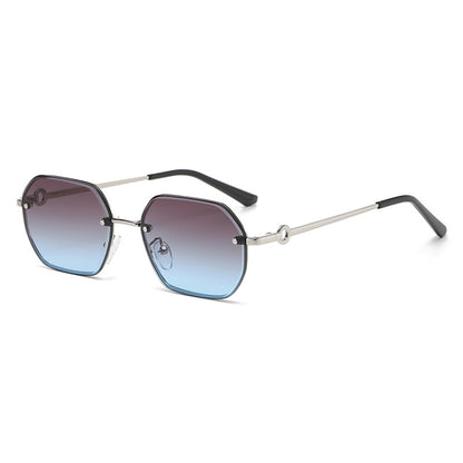 Vintage New Luxury Polygon Metal Frame Sunglasses