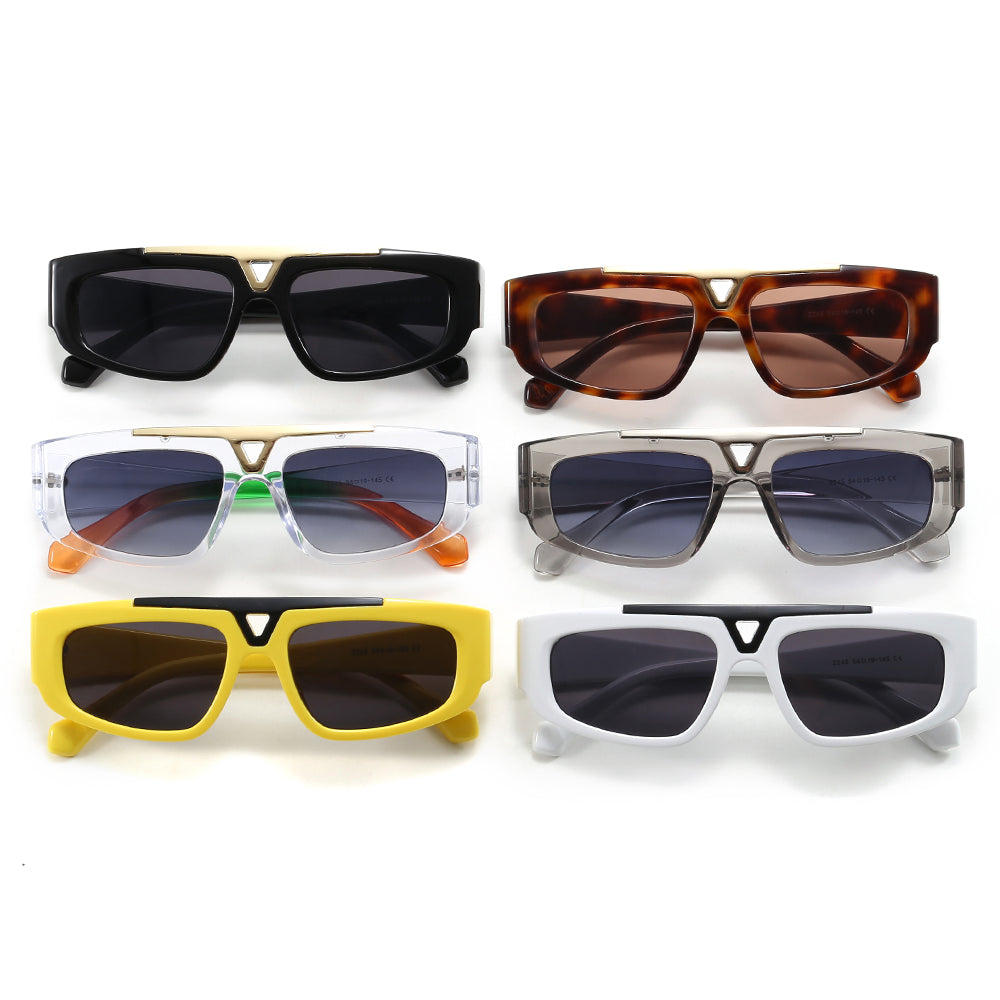 Flat Top Luxury Rectangle UV400 Shades Sunglasses