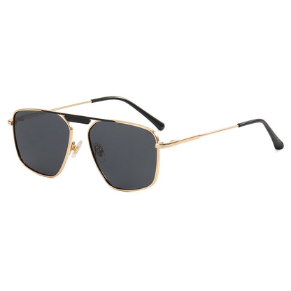 Metal Frame Flat Top Gradient Sunglasses