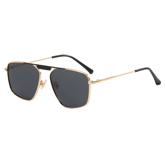 Metal Frame Flat Top Gradient Sunglasses