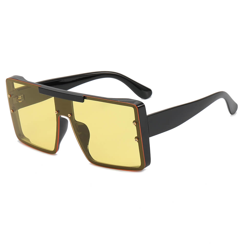 Fashion Oversized Flat Top Shades Sunglasses