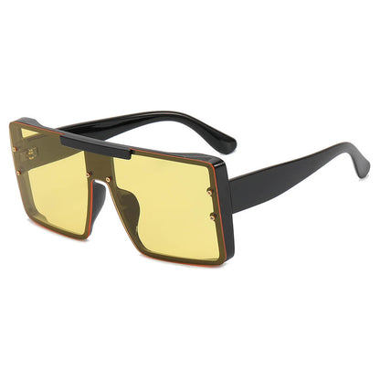 Fashion Oversized Flat Top Shades Sunglasses