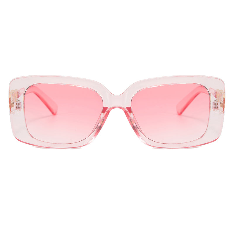 Retro Rectangle Chain Temple Sunglasses