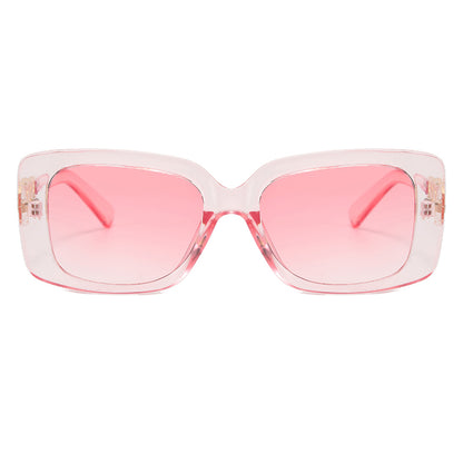 Retro Rectangle Chain Temple Sunglasses