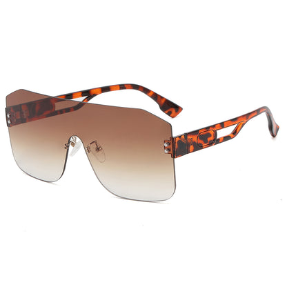 One Piece Tinted Lens UV400 Rimless Sunglasses
