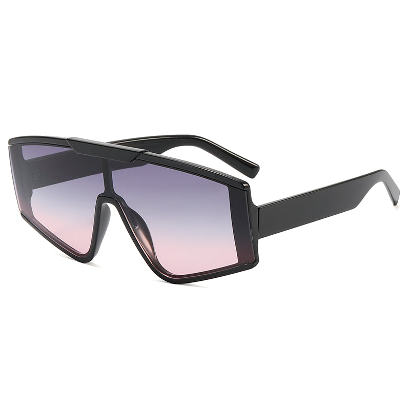 Flat Top One Piece Lens Oversize Sunglasses