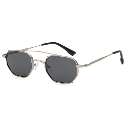 Flat Top Metal Frame UV400 Gradient Shades Sunglasses