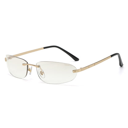Oval Rimless Y2K Sunglasses