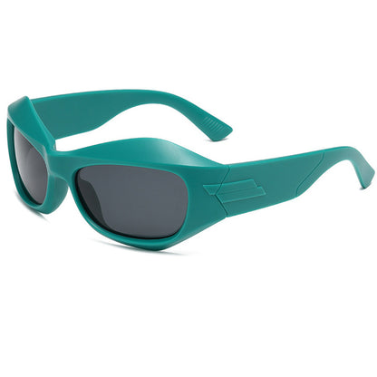 Polarized Oversize Chunky Irregular Wrap Around Fashion Y2K Sunglasses