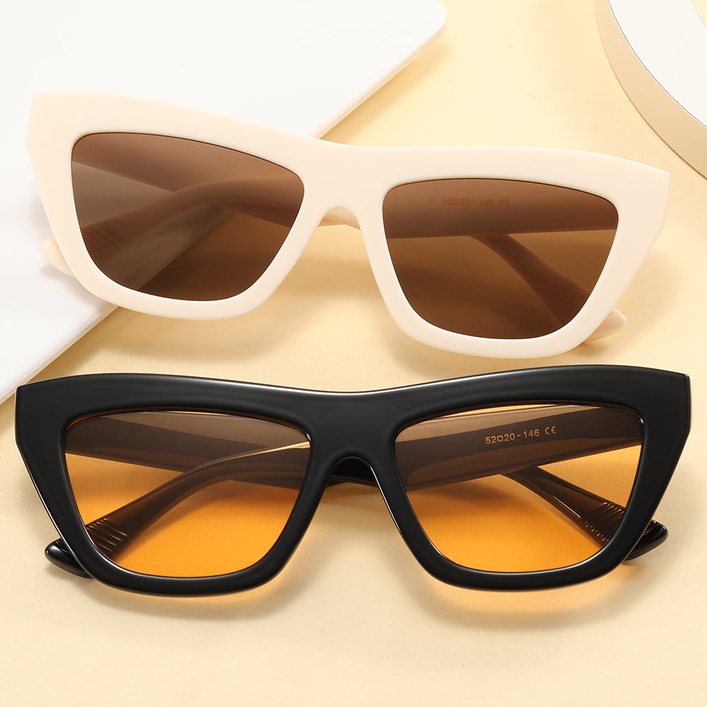 Vintage Women Square Trendy Cateye Sunglasses