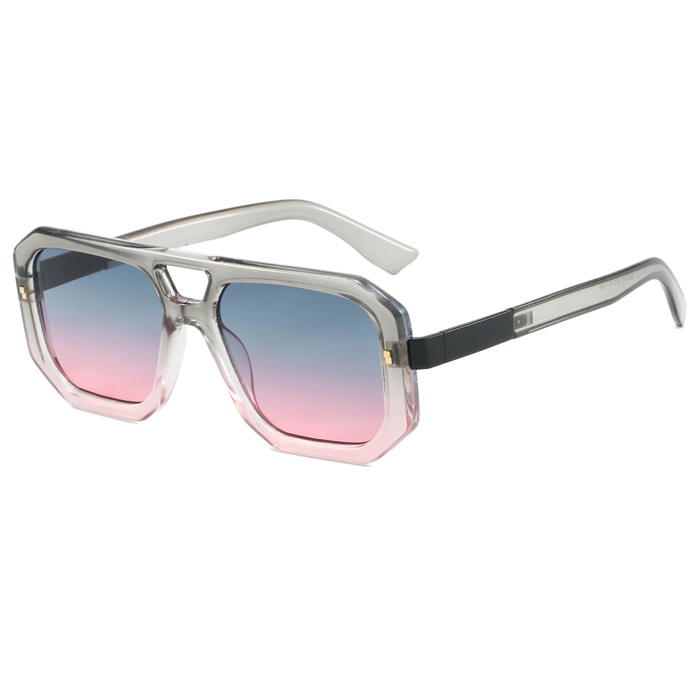 Polygon Flat Top Double Nose Bars Shades Sunglasses