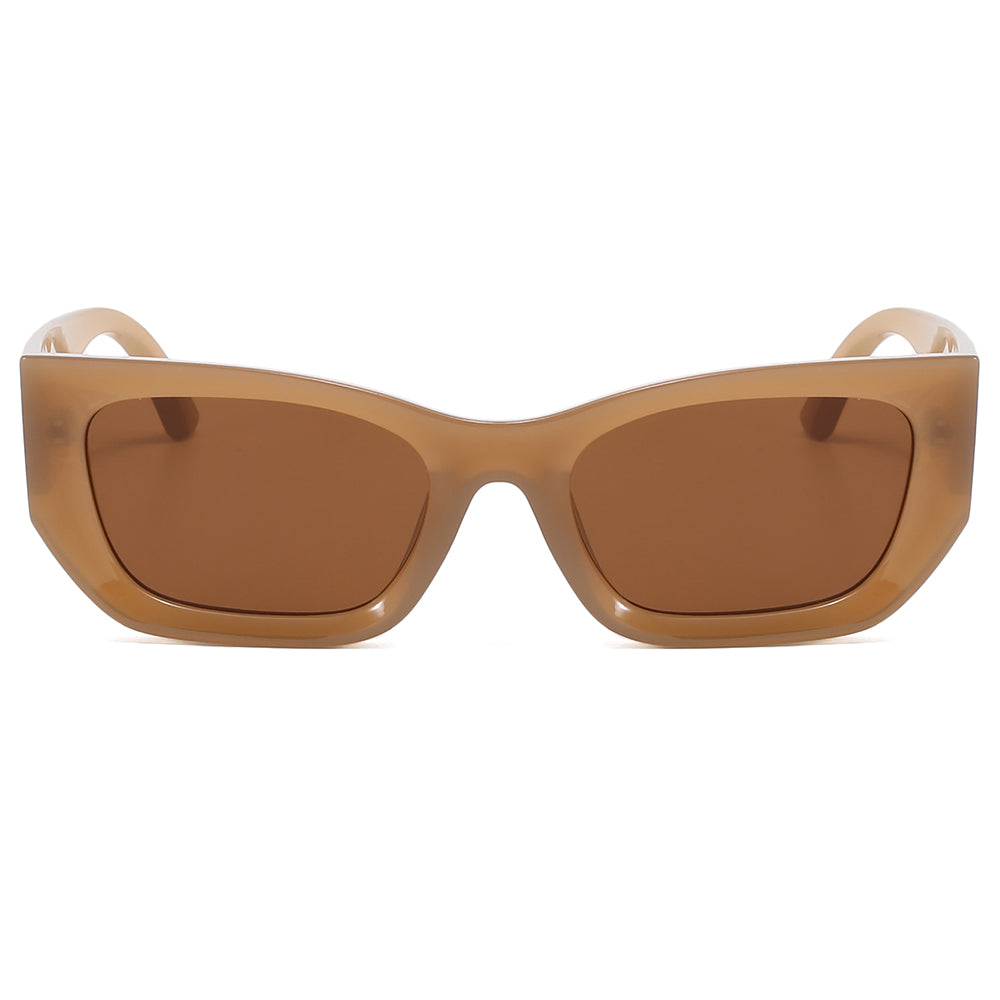 Cat Eye Women Flat Top Polygonal Sunglasses