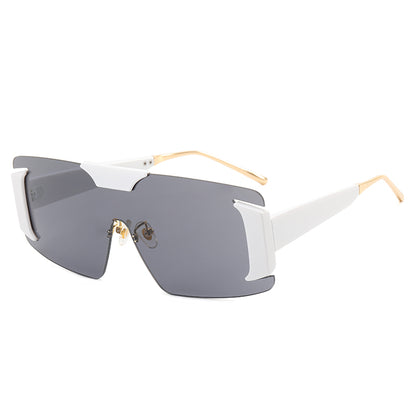 Flat Top One Piece Lens Shades Sunglasses