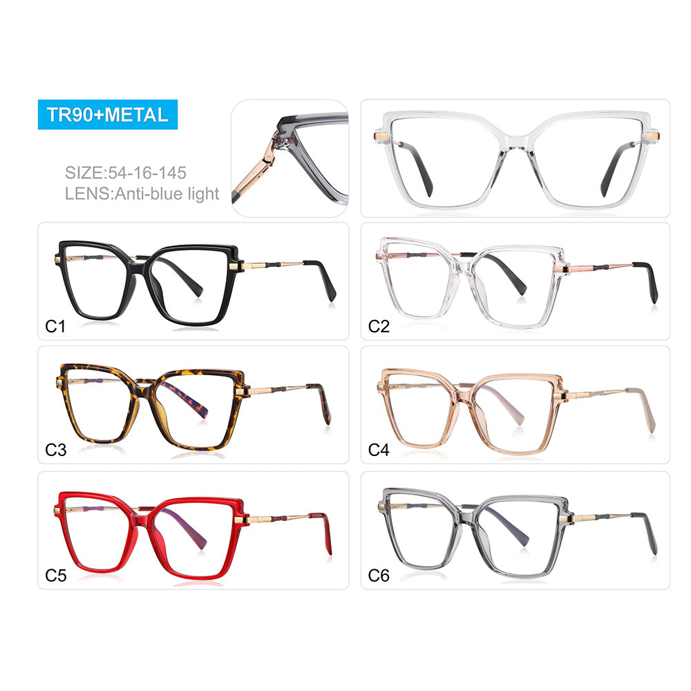 Elegant Women Eyeglasses Lady Cat Eye Blue Light Blocking Glasses