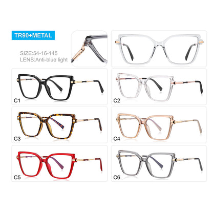 Elegant Women Eyeglasses Lady Cat Eye Blue Light Blocking Glasses