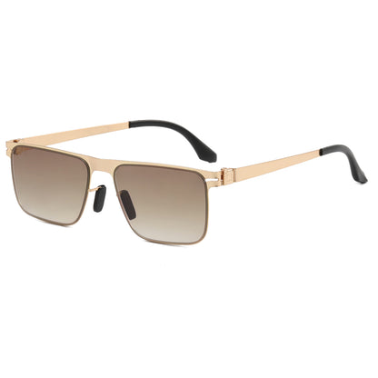 Metal Frame Rectangle Flat Top Sunglasses