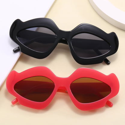 Irregular Hip-Hop Punk Flower Shape Wavy Design Sunglasses