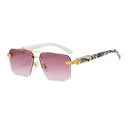 Women Vintage Square Rimless Sunglasses