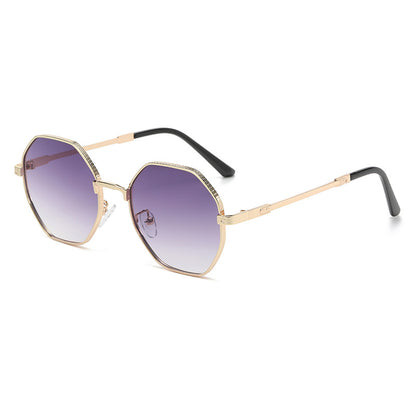 Retro Polygon Shades Metal Frame Sunglasses