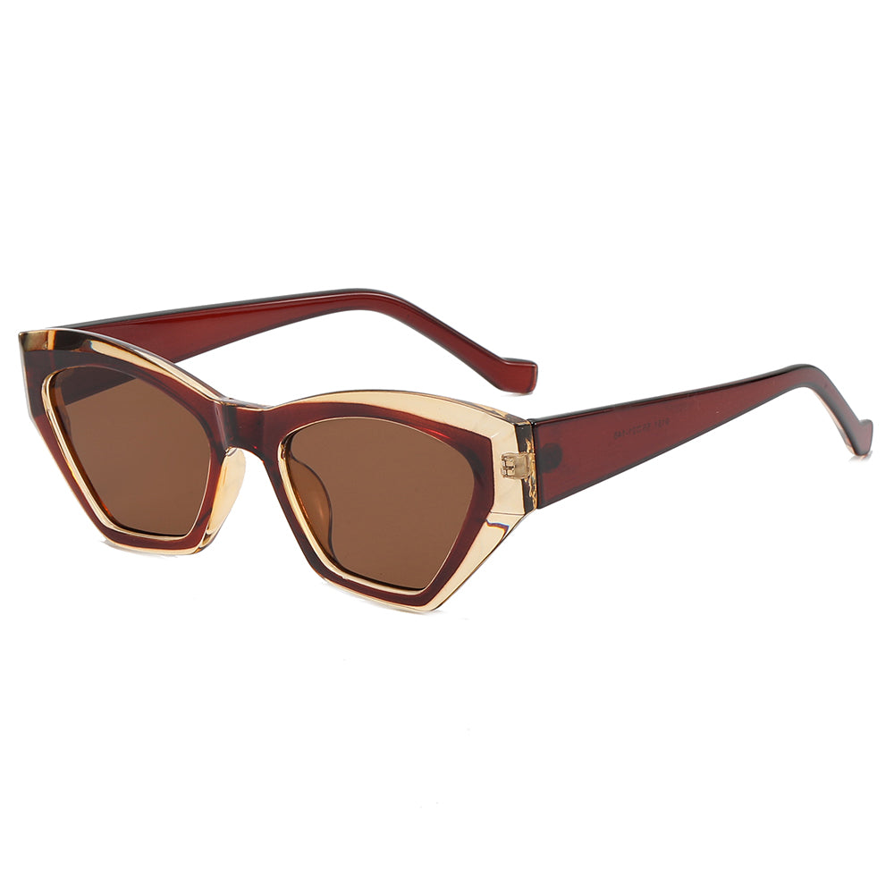 Cat Eye Women Small Polygon Sunglasses