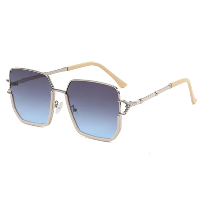 Oversized Shades Metal Frame Square Sunglasses