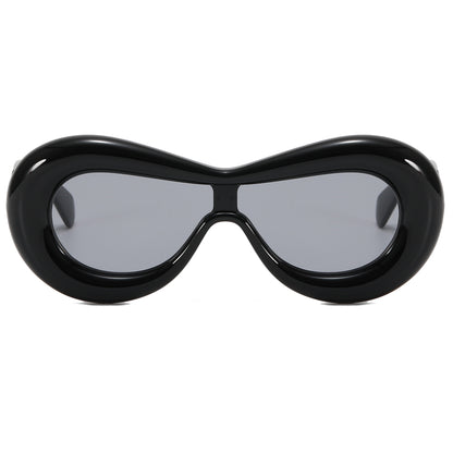Oval Cat Eye Women Inflated Mask Sunglasses