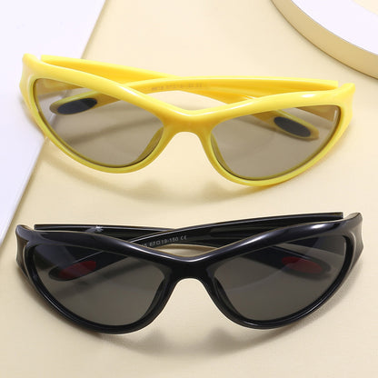 Y2K Retro Rectangle Wrap Around Outdoor Cycling Sporty Sunglasses