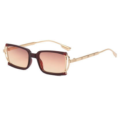 Small Rectangle Metal Frame Sunglasses