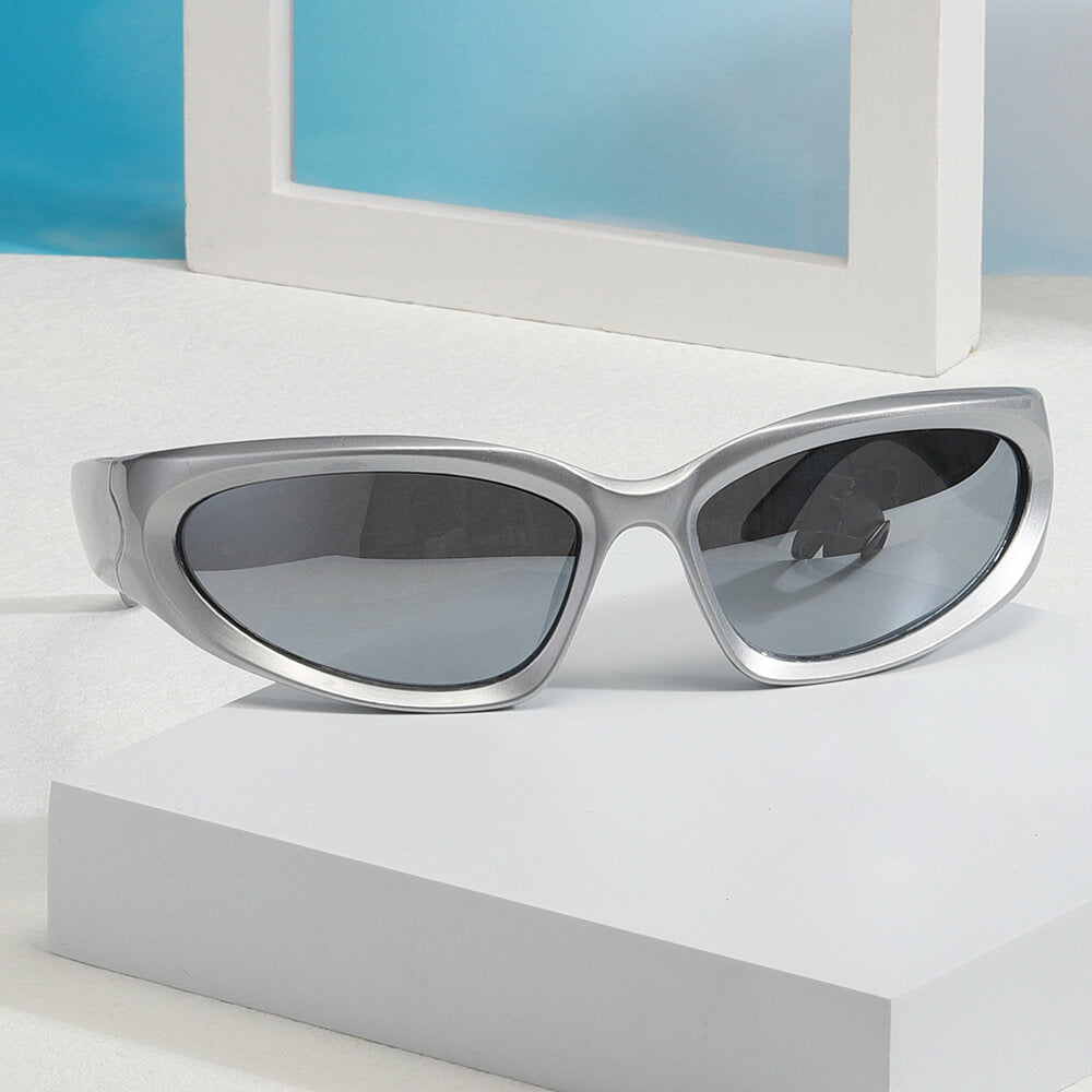 POLARIZED Wrap Around Futuristic Fashion Y2K Sunglasses for Men Women