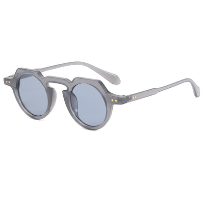 Women Small Round Steampunk Shades Sunglasses