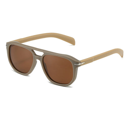 Double Bridge Flat Top Polarized Sunglasses