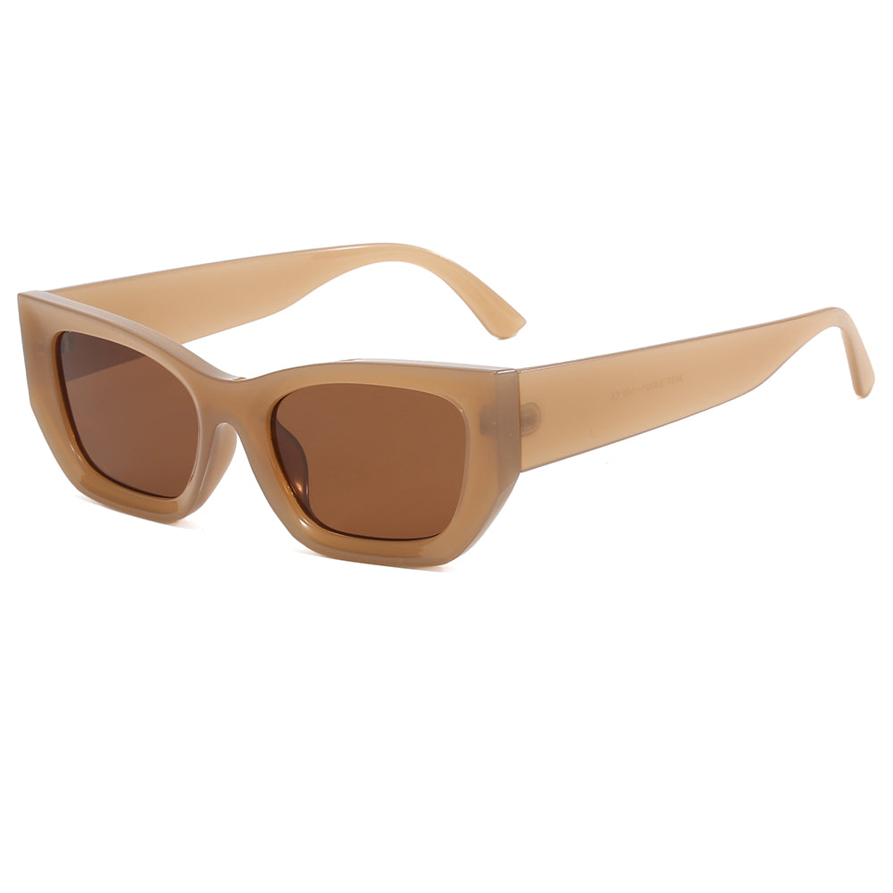 Cat Eye Women Flat Top Polygonal Sunglasses