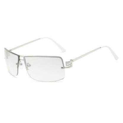 Retro Rectangle Rimless Tinted Sunglasses