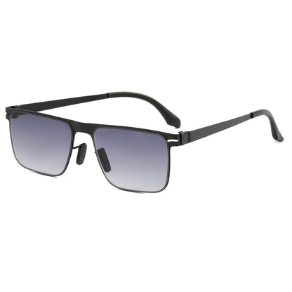 Metal Frame Rectangle Flat Top Sunglasses