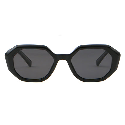 Women Small Polygon Tinted Reinforced Wire-Core Temples Sunglasses